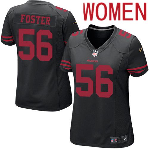 Women San Francisco 49ers #56 Reuben Foster Nike Black Game Player NFL Jersey->women nfl jersey->Women Jersey